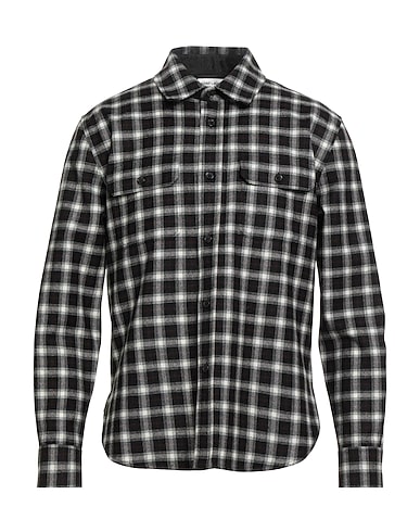 SAINT LAURENT Checked shirt Black 88% Wool, 9% Nylon, 3% Cashmere