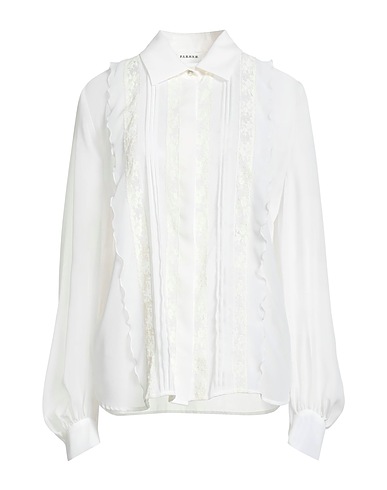 P.A.R.O.S.H. 無地シャツ＆ブラウス オフホワイト ポリエステル 100% / コットン / ナイロン