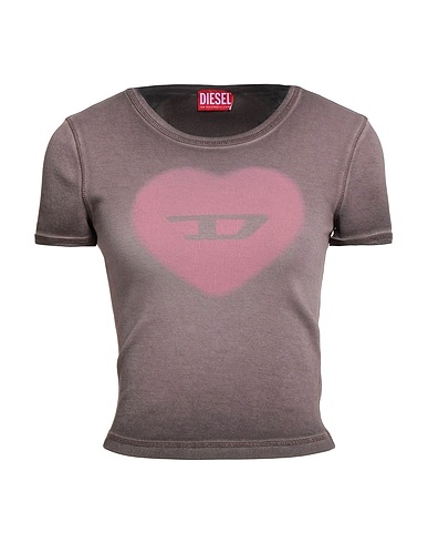 DIESEL T-shirt Taupe 96% Cotton, 4% Elastane