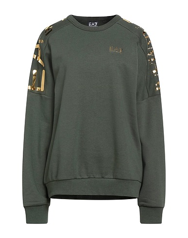 EA7 Sweatshirt Military green 74% Polyester, 26% Cotton