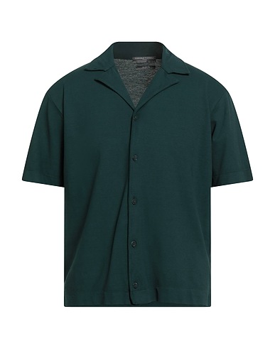 DANIELE FIESOLI Solid colour shirt LAB Dark green 100% Cotton