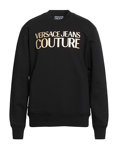 VERSACE JEANS COUTURE Φούτερ Μαύρο 100% Βαμβάκι, Ελαστάνη