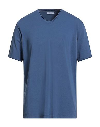 WOOL & CO Basic T-Shirt Slate blue 95% Cotton, 5% Elastane