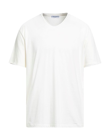 WOOL & CO Basic t-Shirt Off white 95% Βαμβάκι, 5% Ελαστάνη