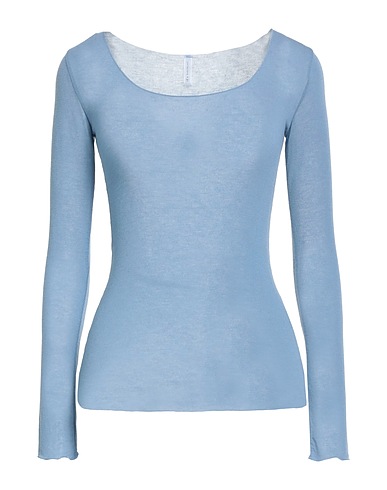 DANIELE FIESOLI T-shirt COLLEZIONE N_01 Pastel blue 64% Viscose, 18% Nylon, 10% Wool, 8% Elastane