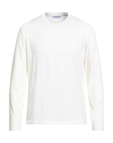 WOOL & CO Basic T-shirt White 95% Cotton, 5% Elastane
