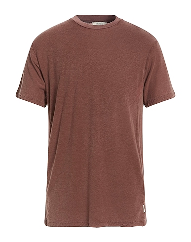CROSSLEY Basic T-Shirt Chocolate brown 85% Cotton, 15% Cashmere