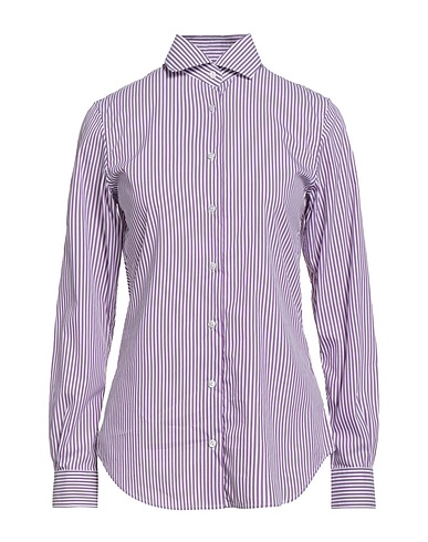 XACUS Gestreiftes Hemd Violett 75% Baumwolle, 22% Polyamid, 3% Elastan