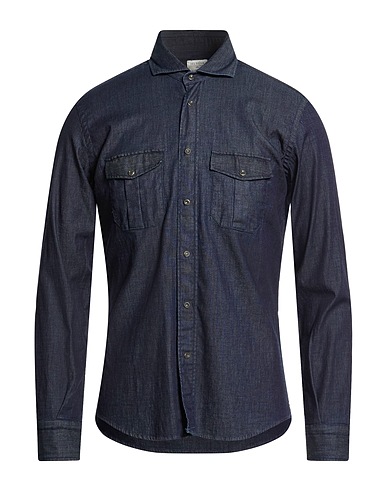 DEL SIENA Denim shirt Blue 98% Cotton, 2% Elastane