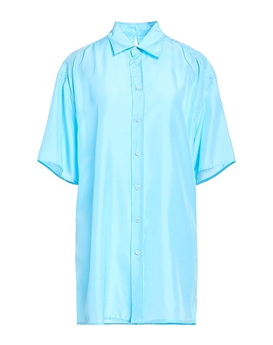 MM6 MAISON MARGIELA Solid color shirts & blouses TURCHESE 100% Silk