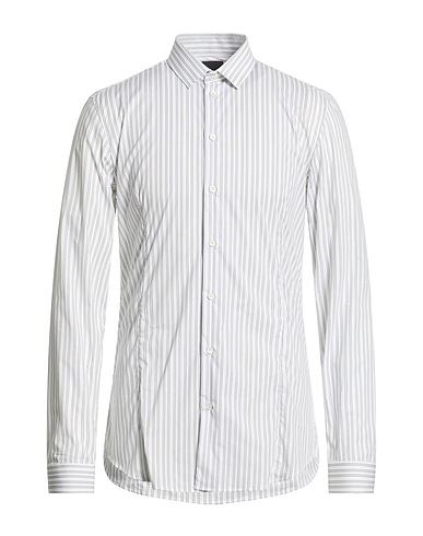 PATRIZIA PEPE Striped shirt BIANCO 97% Cotton, 3% Elastane