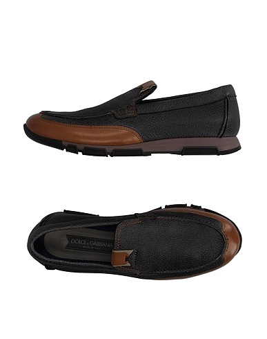 DOLCE&GABBANA Loafers Charcoal 90% Deerskin, 10% Calfskin