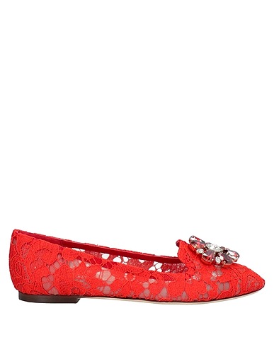 DOLCE&GABBANA Loafers Red Textile fibres