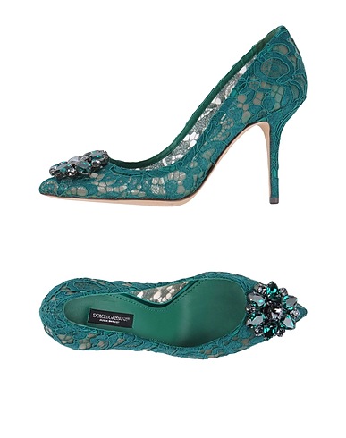DOLCE&GABBANA Pump Green Viscose, Cotton, Polyamide, Silk