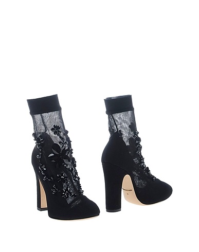 DOLCE&GABBANA Ankle boot Black 52% Polyamide, 38% Goat skin, 10% Elastane