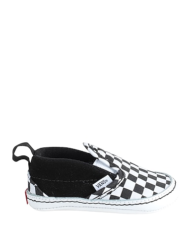 VANS Newborn shoes I SLIP-ON V CRIB (CHECKER) BLACK
 Black Soft Leather, Textile fibres
