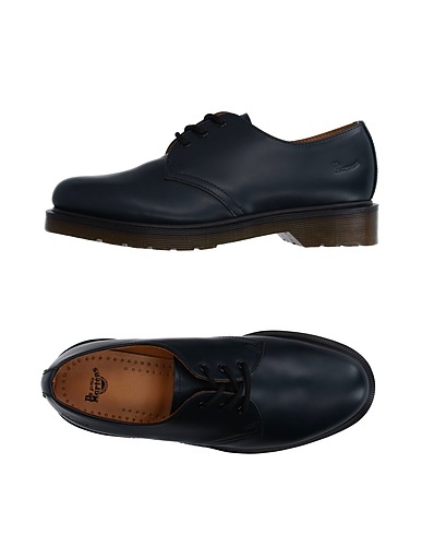 DR. MARTENS Laced shoes Slate blue Soft Leather