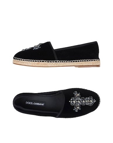 DOLCE&GABBANA Эспадрильи Чёрный 100% Хлопок
