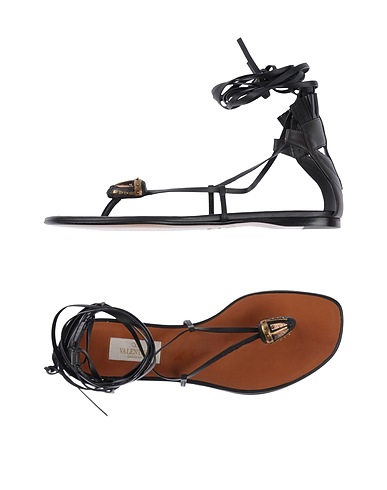 VALENTINO GARAVANI Flip flops Black Leather