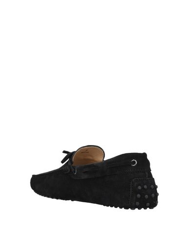 Tod's Black Black Gommini Nubuck Driving Shoes In Black