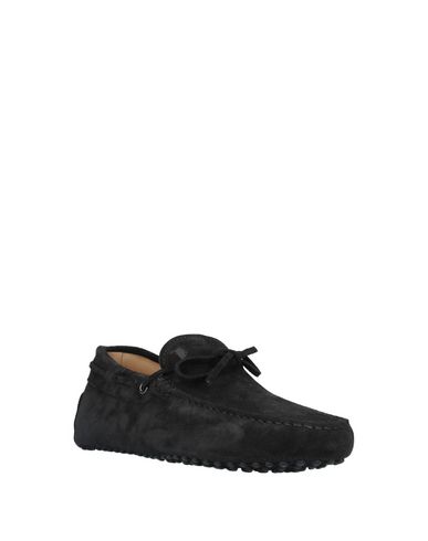 Tod's Black Black Gommini Nubuck Driving Shoes In Black