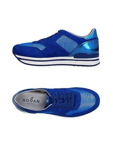 HOGAN Sneakers Bright blue Leather, Textile fibres