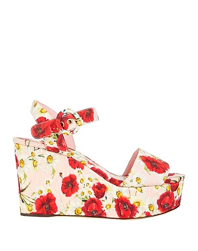 DOLCE&GABBANA サンダル ピンク レーヨン 60% / コットン 40%