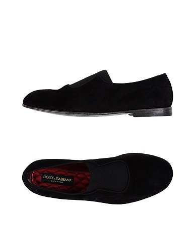 DOLCE&GABBANA Loafers Black 48% Calfskin, 35% Polyester, 17% Elastane