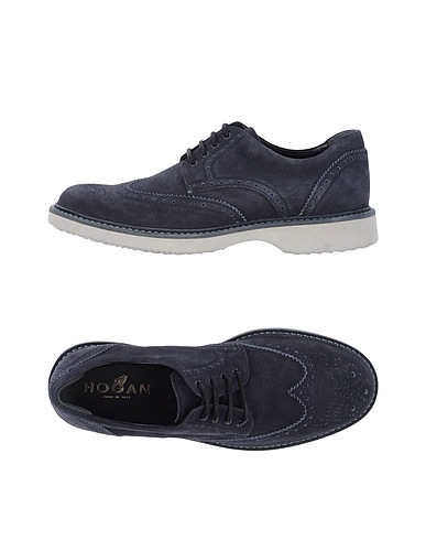 HOGAN Laced shoes Midnight blue Leather