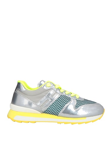 HOGAN REBEL Sneakers Silver Textile fibers, Leather