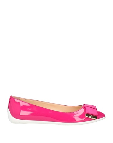 HOGAN Ballet flats Fuchsia Leather, Textile fibres