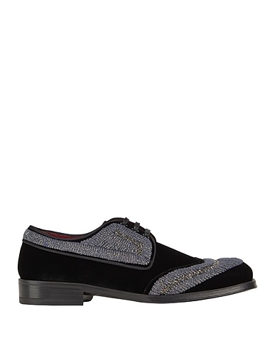 DOLCE&GABBANA Laced shoes Black 70% Viscose, 11% Cotton, 11% Nylon, 8% Glass