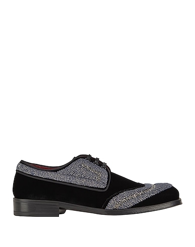 DOLCE&GABBANA Laced shoes NERO 70% Viscose, 11% Cotton, 11% Nylon, 8% Glass