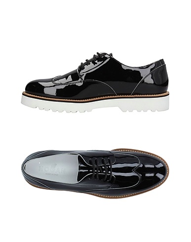 HOGAN Laced shoes Black Calfskin