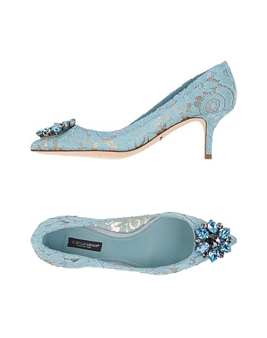 DOLCE&GABBANA Pump Azure 58% Viscose, 33% Cotton, 5% Silk, 4% Polyamide