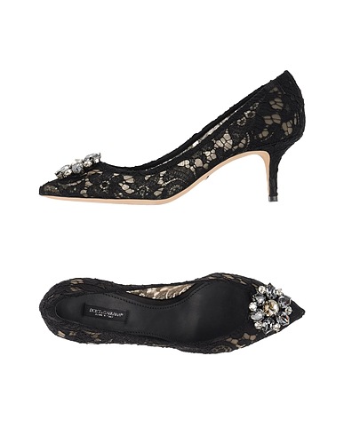 DOLCE&GABBANA Pump Black 58% Viscose, 33% Cotton, 5% Silk, 4% Polyamide
