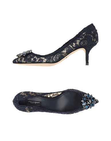 DOLCE&GABBANA パンプス ミッドナイトブルー レーヨン 58% / コットン 33% / シルク 5% / ナイロン 4%