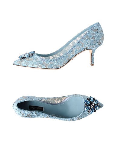 DOLCE&GABBANA Pump Sky blue 58% Viscose, 33% Cotton, 5% Silk, 4% Polyamide