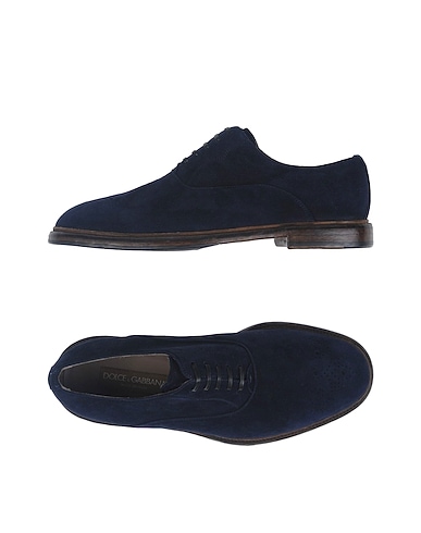 DOLCE&GABBANA Laced shoes Midnight blue Goat skin
