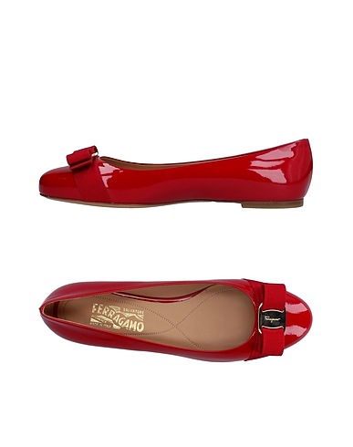 FERRAGAMO Ballet flats BALLERINA Red Calfskin