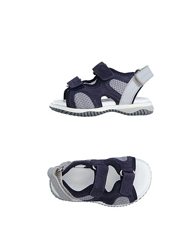 HOGAN Sandals Midnight blue Leather, Textile fibres