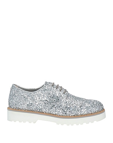 HOGAN Laced shoes Silver 70% PVC - Polyvinyl chloride, 30% Cotton