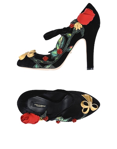 DOLCE&GABBANA Pump NERO 85% Viscose, 15% Silk