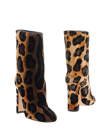 DOLCE&GABBANA Ankle boot Brown 90% Viscose, 10% Lambskin