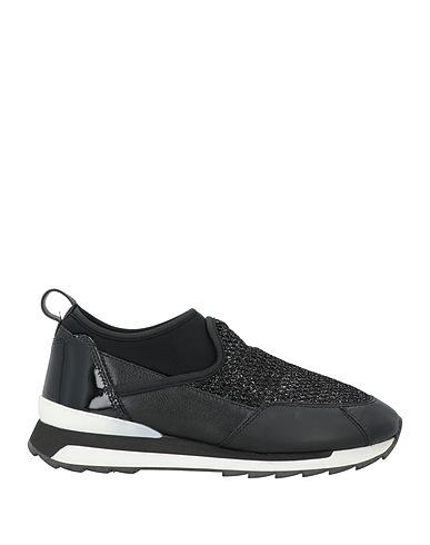 HOGAN REBEL Sneakers Black Leather, Textile fibers