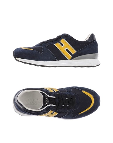 HOGAN REBEL Sneakers Midnight blue Soft Leather, Textile fibres