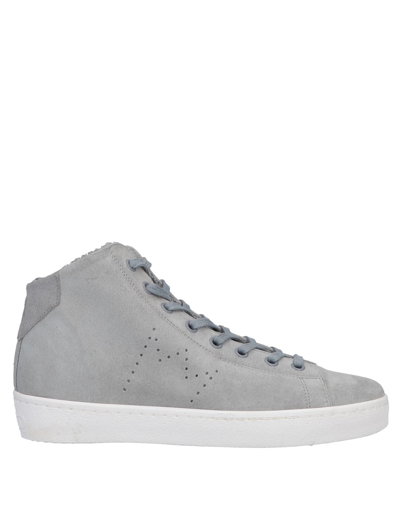 leather crown high top sneakers