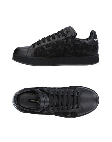 DOLCE&GABBANA Sneakers Black 52% Viscose, 25% Polyester, 8% Rubber, 8% Cotton, 7% Other Fibres