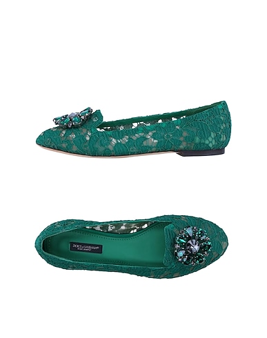 DOLCE&GABBANA Loafers Green 56% Viscose, 39% Cotton, 5% Polyamide