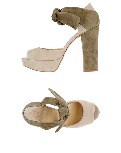 TWINSET Sandals Light grey Leather